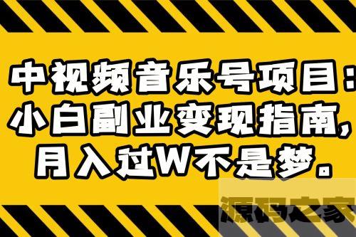 中视频音乐号项目小白副业变现指南，月入过万轻松实现