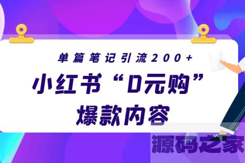 小红书“零元购”爆款内容揭秘，每篇笔记轻松引流200+，月入过万轻而易举